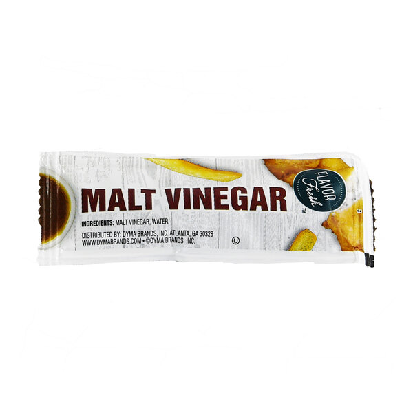 A white package of Malt Vinegar portion packets with white text.
