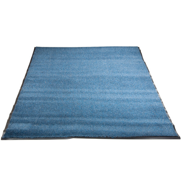 A blue carpet with a black border.