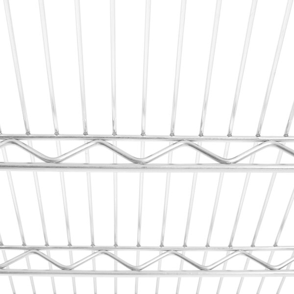 A close up of a Metro Super Erecta wire shelf.