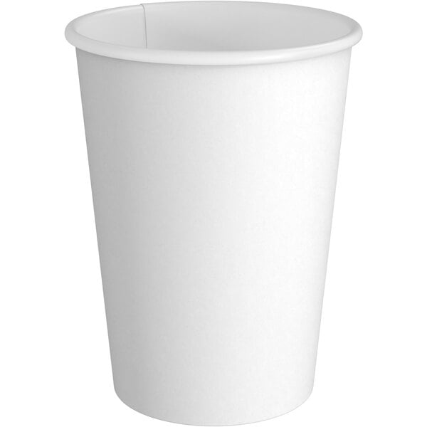 SINGLE WALL PAPER CUPS 500 x 8oz 12oz WHITE FOR COFFEE TE HOT COLD DRINKS & LIDS 