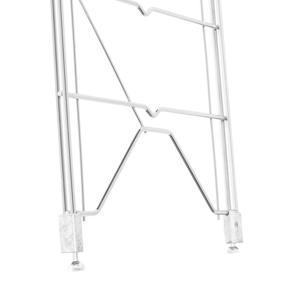 A Metro Erecta chrome wire upright with metal legs.
