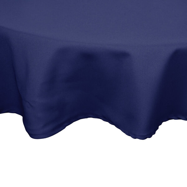 a blue tablecloth on a white background