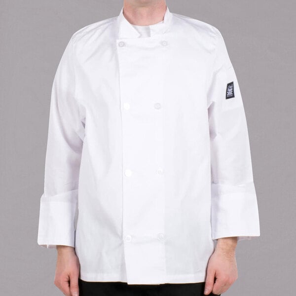 a person wearing a chef's coat