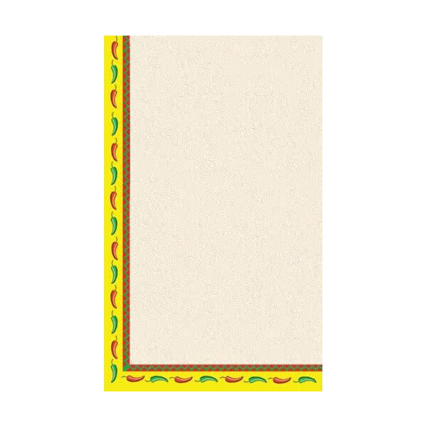 a yellow and red border with chili peppers