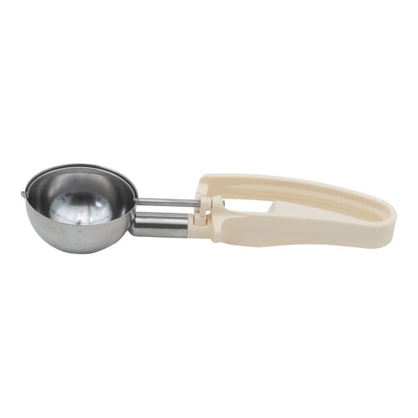 Vollrath 47392 Jacob's Pride® #10 Ivory Squeeze Handle Disher - 3.2 oz.