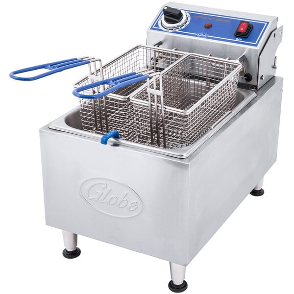 Globe PF10E Countertop Electric Fryer - (1) 10 lb Vat, 120V