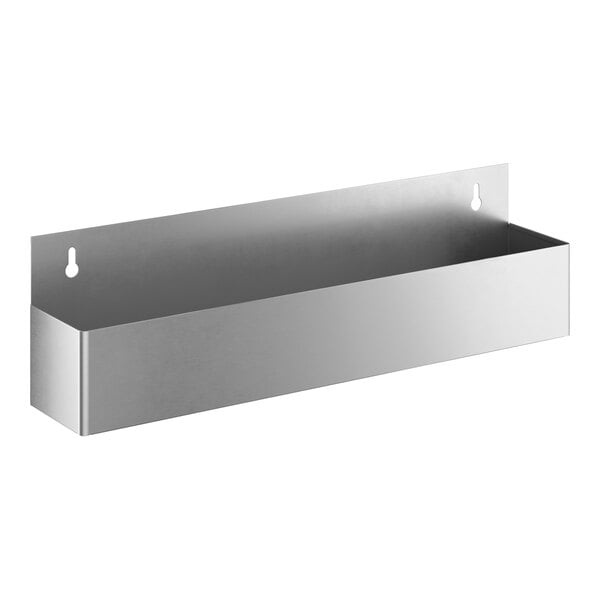 A 22-inch stainless steel single tier speed rail designed for wall mounting.