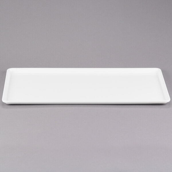 A white rectangular Cambro dietary tray.