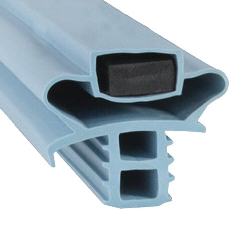 A close up of a black rubber gasket with two holes.