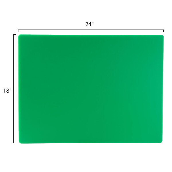 24" x 18" x 1/2" Green Polyethylene Cutting Board