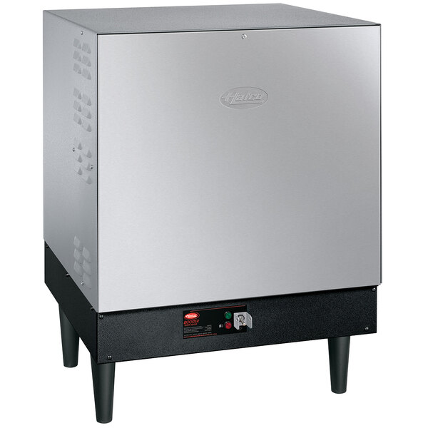 A silver stainless steel Hatco booster heater.