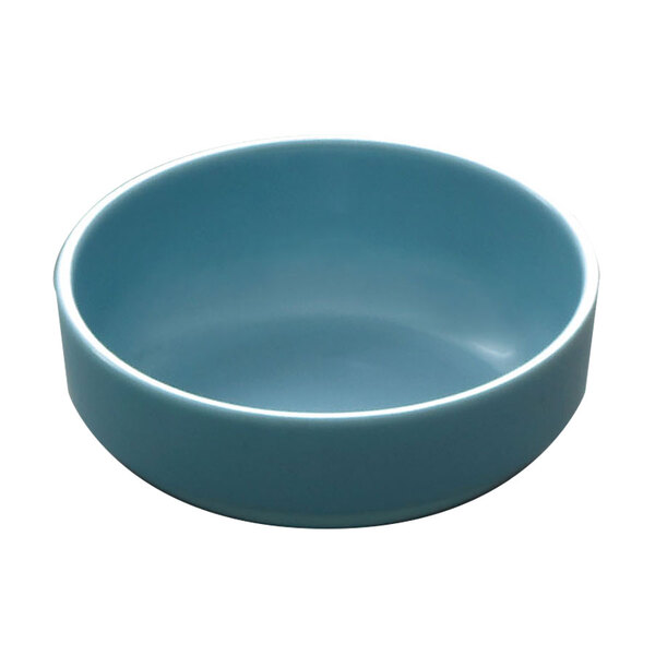 A blue bowl with a white background.