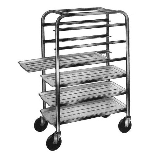 a metal cart with four shelves