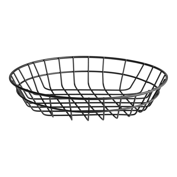 An American Metalcraft black wire basket with a handle.