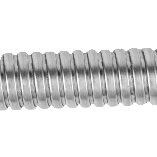 A close-up of the T&S stainless steel swivel hose and handle.