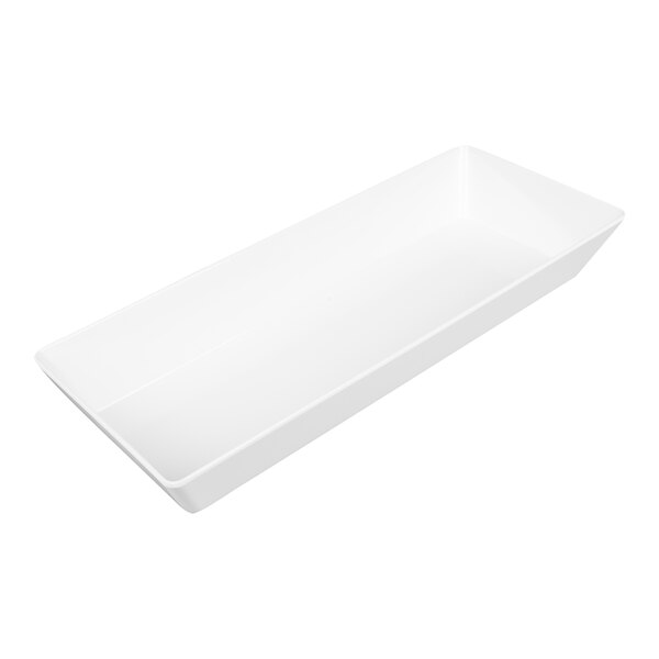 An American Metalcraft white rectangular melamine serving bowl.