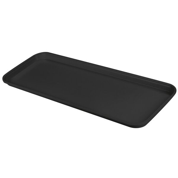 A black Carlisle Glasteel bakery tray on a white background.