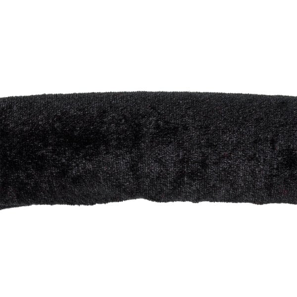 A black rope with satin ends.