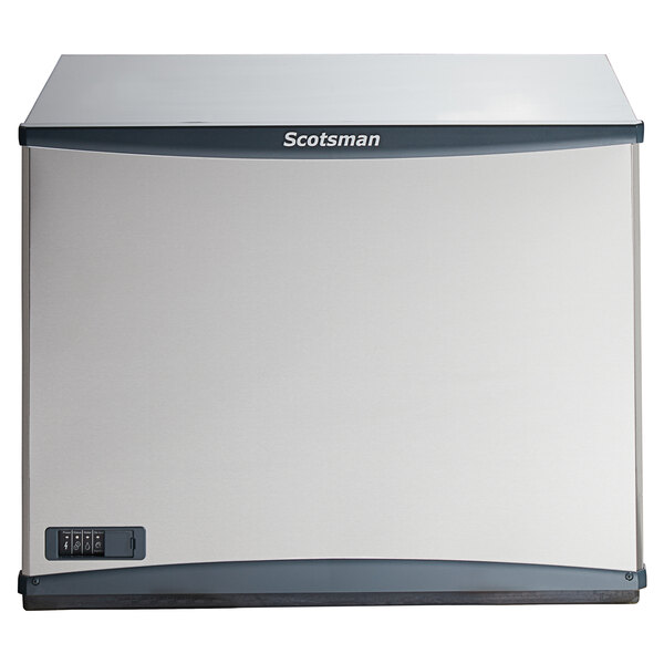A Scotsman Prodigy Plus water cooled ice machine with a silver finish.