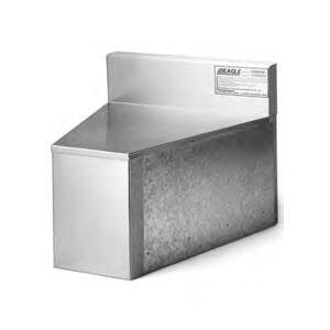 A stainless steel Eagle Group rear angle filler box on a counter.