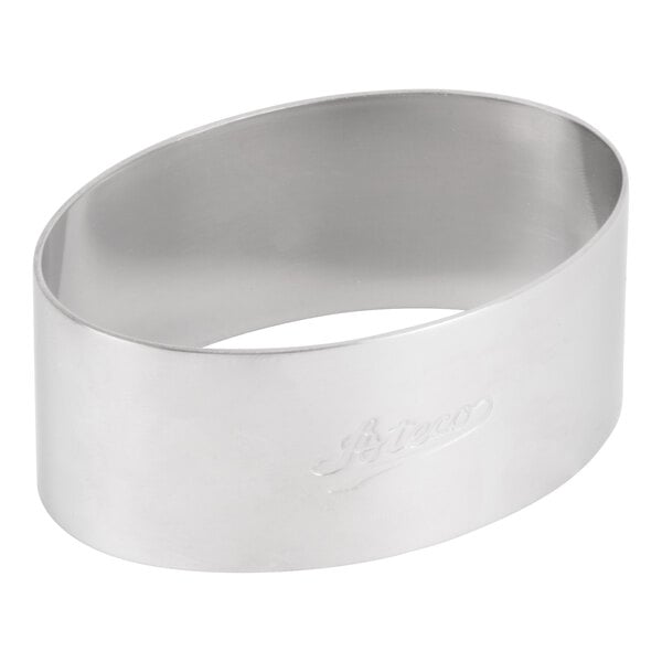 Ateco 4906 3 1/4" x 1 3/8" Stainless Steel Oval Mold