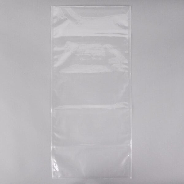 A clear plastic bag on a white background.