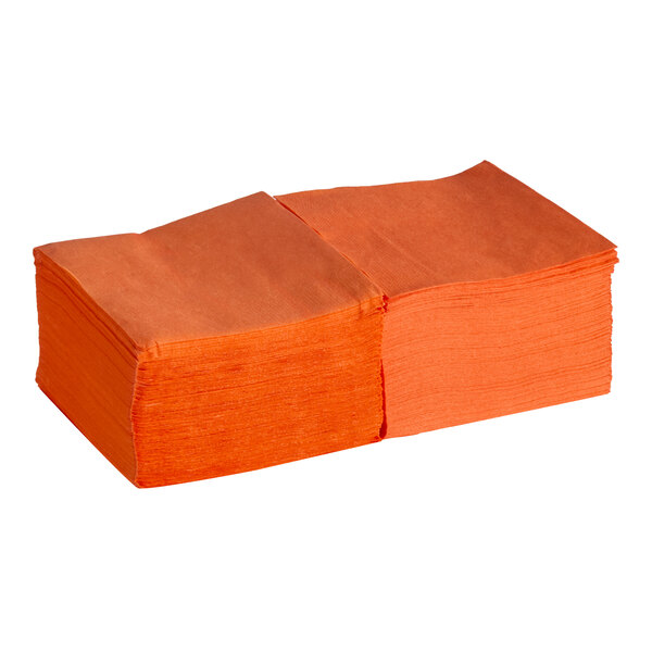 Choice Orange 2-Ply Beverage / Cocktail Napkin - 250/Pack