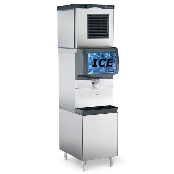 A Scotsman countertop ice dispenser with a large rectangular vent on top.