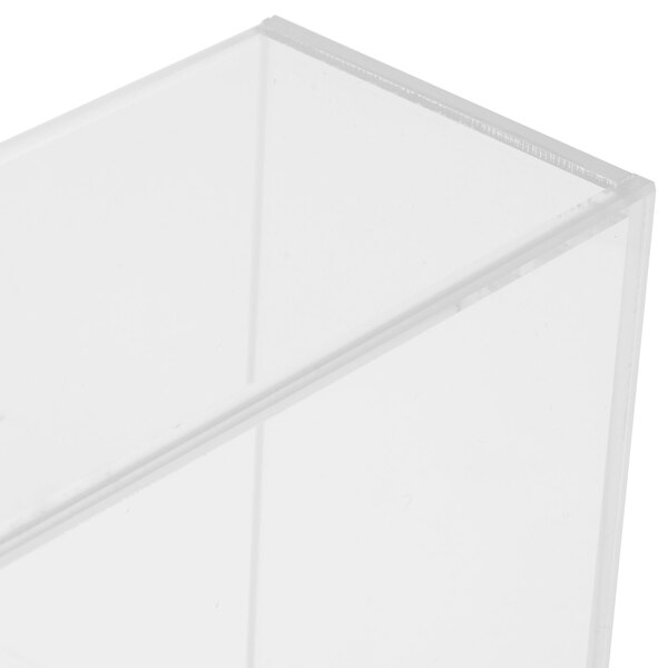 A clear plastic square accessory bowl with a lid on top.