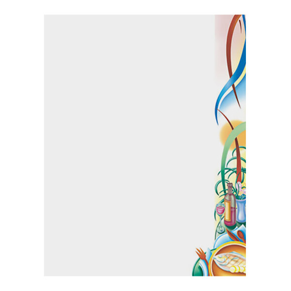 Choice 8 1/2" x 11" Menu Paper Right Insert - Seafood Themed Wine Design - 100/Pack