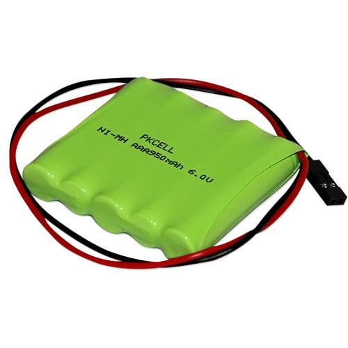A green Tor Rey scale battery with black and red wires.