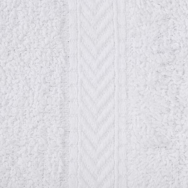 An Oxford Gold white cotton-polyester blend wash cloth with a white stripe.