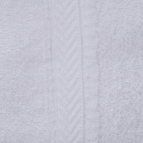 An Oxford Gold white pool towel with a zigzag pattern.