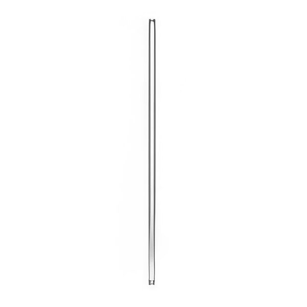 A long thin metal Fisher riser with black lines on a white background.