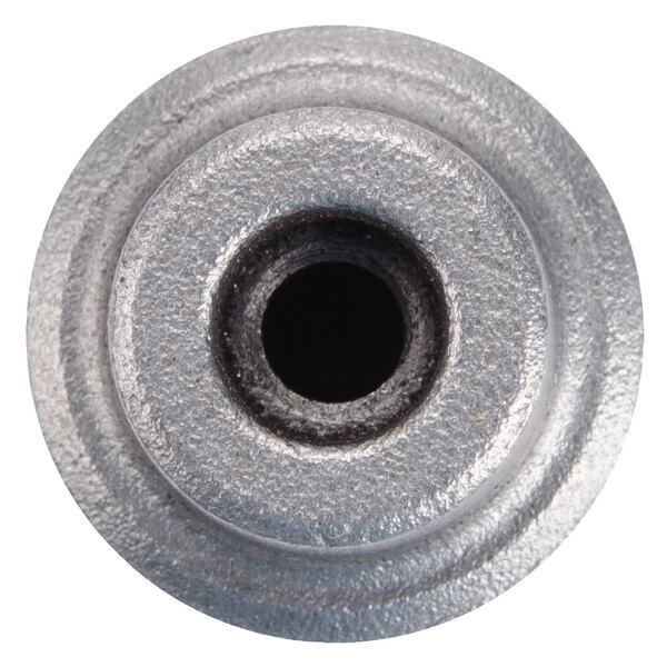 A close-up of a metal Robot Coupe coupling.