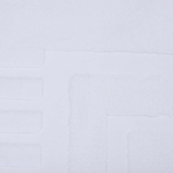 An Oxford Signature white bath mat with a square pattern.