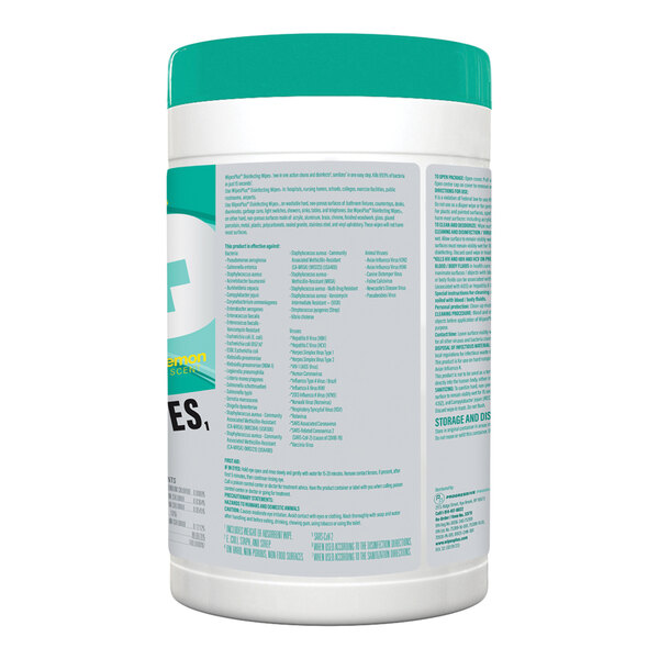 WipesPlus 8" x 7" 75 Count Lemon Scent Alcohol Free Surface Disinfecting Wipes - 6/Case