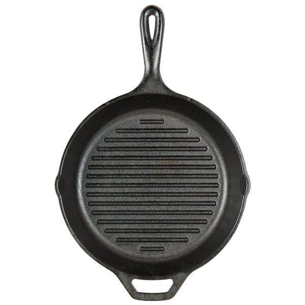 Lodge L8GPL 10 1/4 Pre-Seasoned Cast Iron Grill Pan with Dual