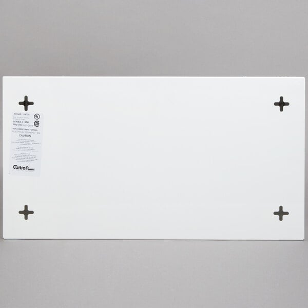 A white rectangular sign with black crosses and a black border.