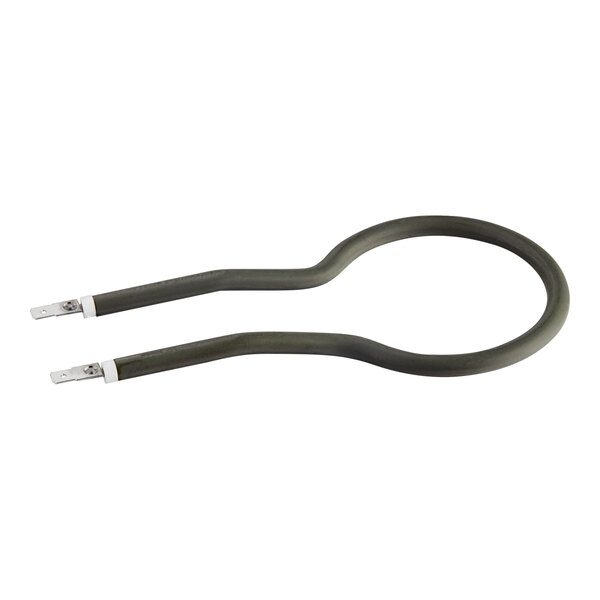 A black wire with metal ends.