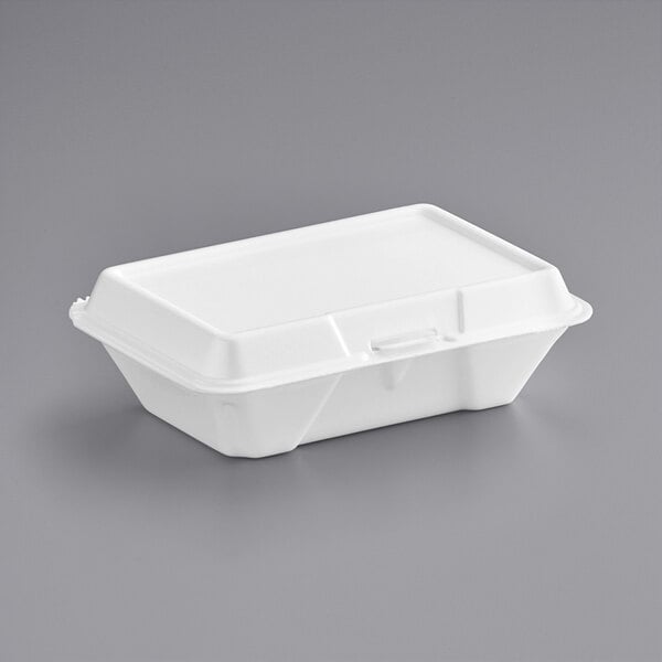DART Foam Hinged Lid Containers, 1-Compartment, 6.4 x 9.3 x 2.9, White  (200-Pack) DCC205HT1 - The Home Depot