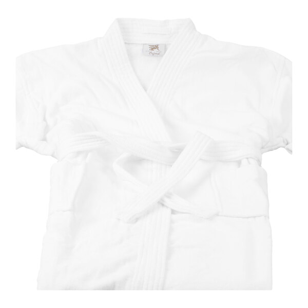 Oxford Velour Kimono Style Bath Robe - 12/Pack