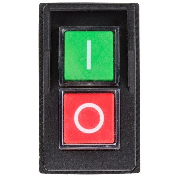 A close-up of a black and green On/Off switch with the word "On" in white.