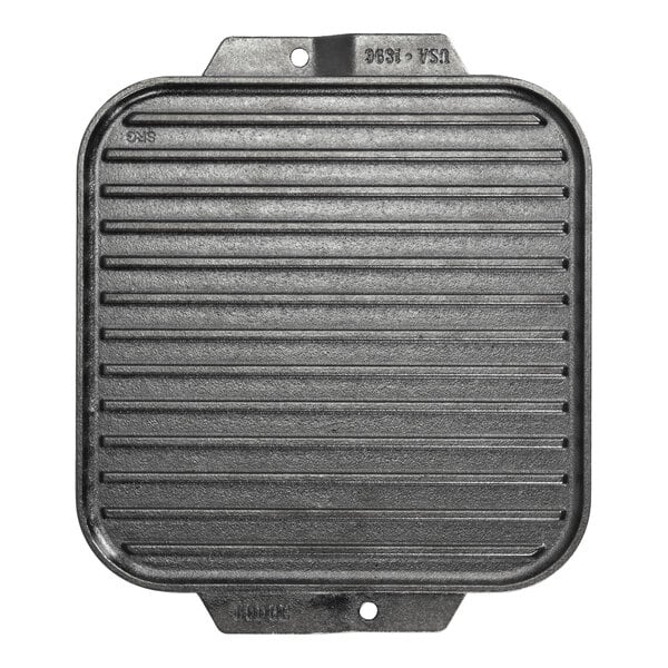 Lodge LSRG3 10 1/2" x 10 1/2" Pre-Seasoned Reversible Cast Iron Griddle and Grill Pan