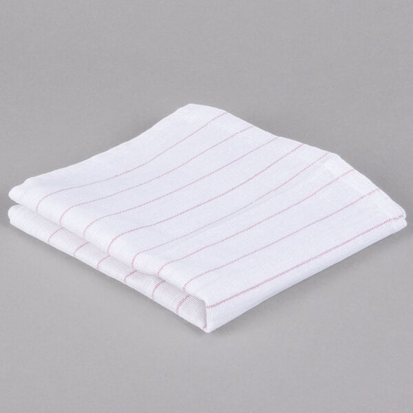 Chef Revival 16 x 29 Red Pinstripe Cotton Glass Polishing Towel