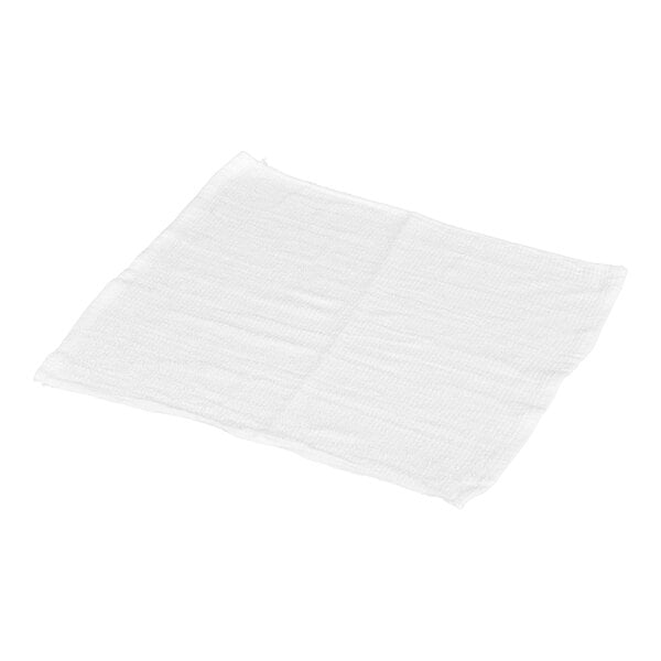A white, rectangular, textured cloth towel is shown lying flat against a white background.
