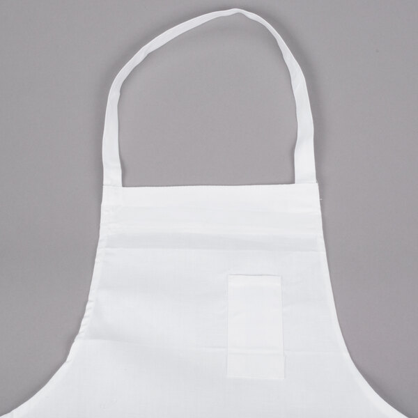 A white Chef Revival bib apron with a pocket.