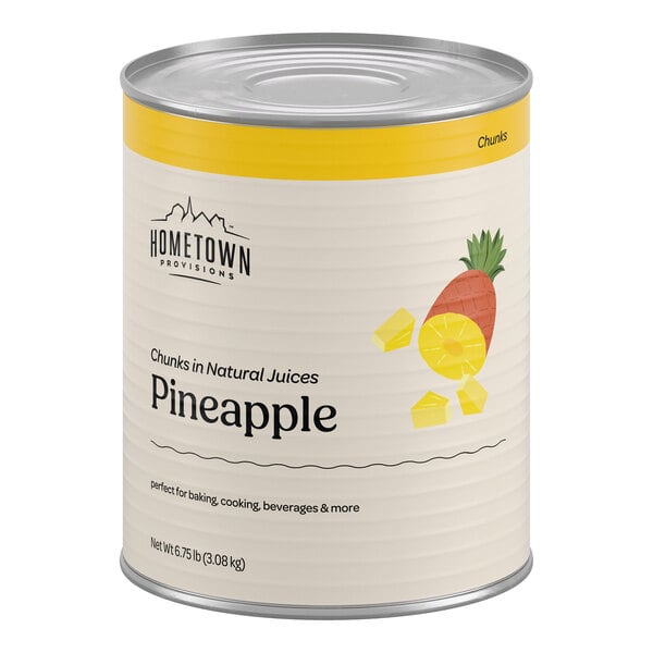 Hometown Provisions #10 Can Pineapple Chunks in Natural Juice - 6/Case