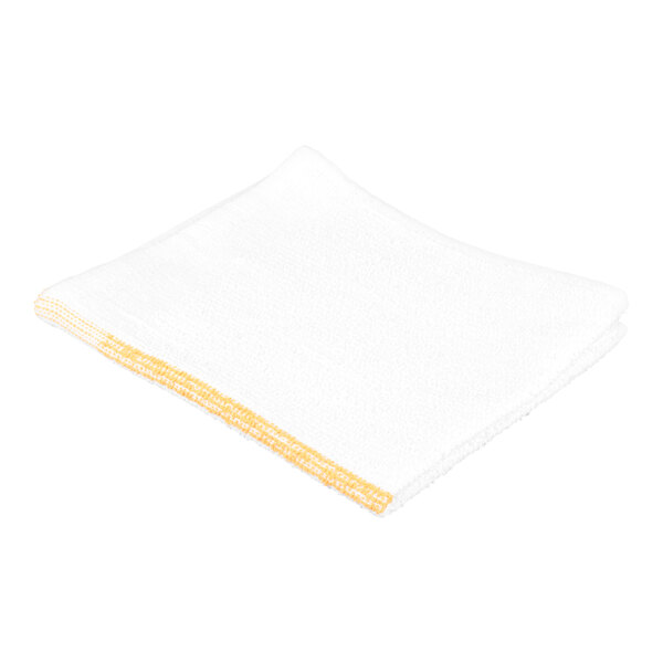 Chef Revival 16" x 19" 28 oz. Gold-Striped 100% Cotton Bar Towel - 12/Pack