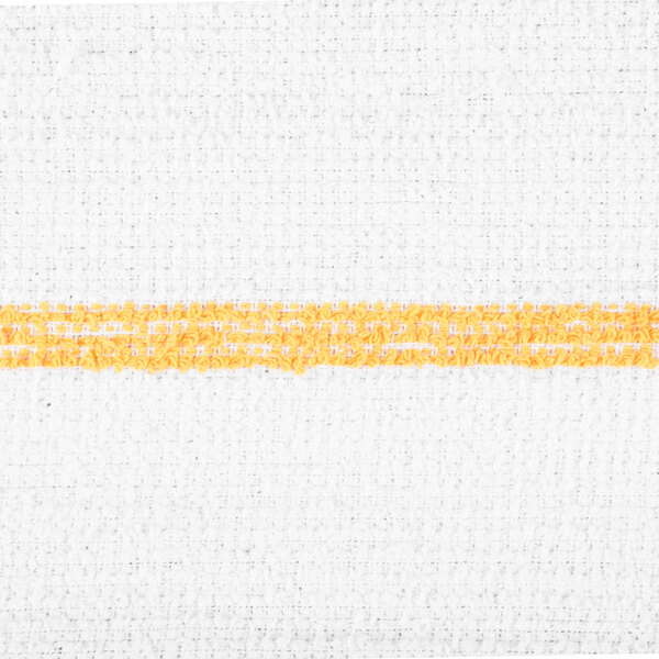 Chef Revival 16" x 19" 28 oz. Gold-Striped 100% Cotton Bar Towel - 12/Pack